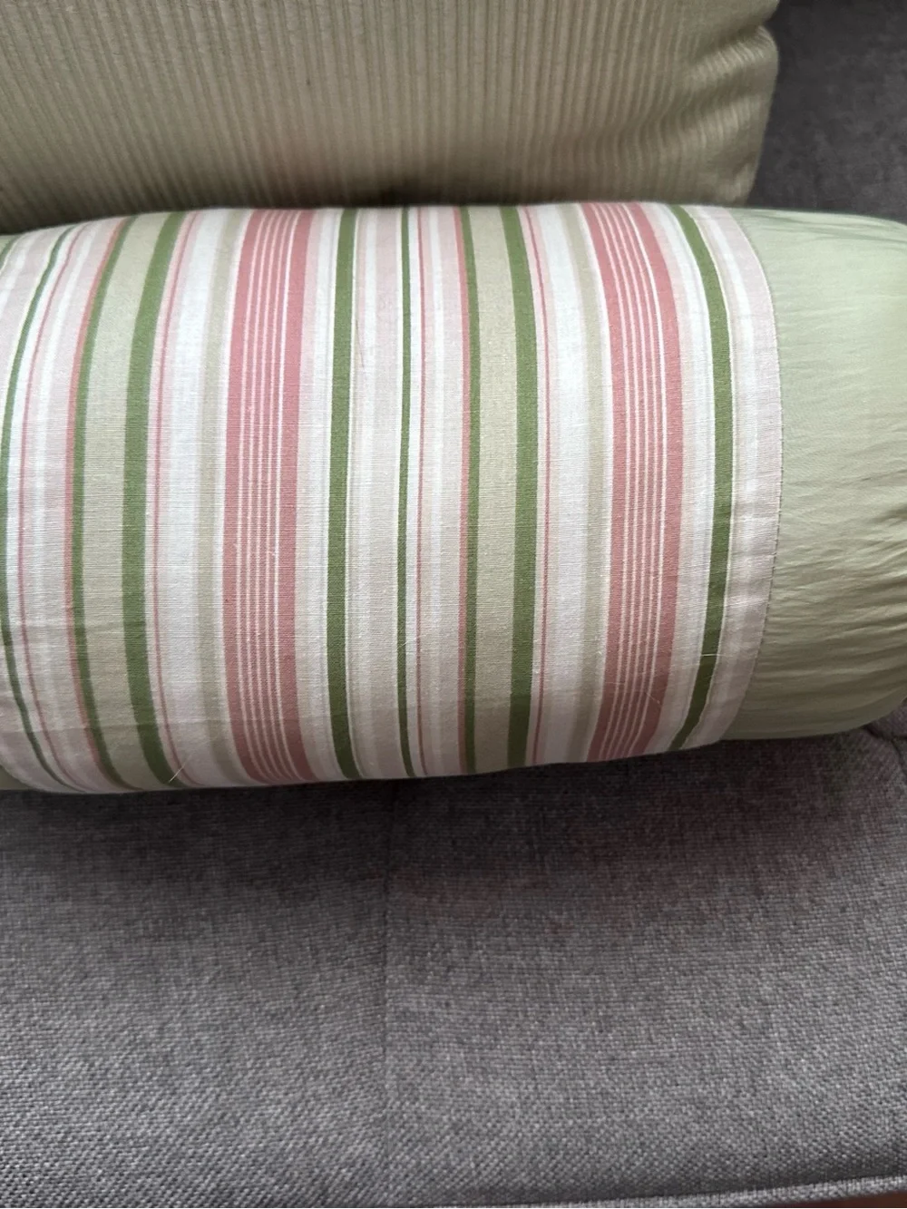 Striped Pink & Green Decorative Throw Pillow Set - Home Bedding